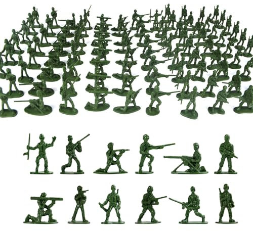 Larfraecy 100 Stück Mini Soldaten Actionfiguren Menschen Spielfiguren,Militärisches Plastikspielzeug-Set Militär Soldaten Spielset Armymen Figuren Perfekt für Jungen im Alter von 3+ (Grün)