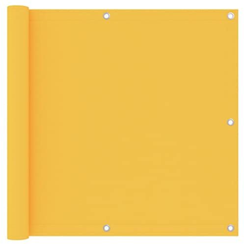 Hovothy Brise-vue moderne pour balcon - Protection solaire - Pour protéger la vie privée - Décoration de balcon - Coupe-vent et résistant aux UV - Jaune - 90 x 600 cm