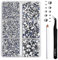 BEADSLAND Pedrería hotfix,4000 PCS strass plateadas termoadhesivas diamantes cristales para manualidades,Kit mixto de 6 tamaños con lápiz de cera y pinzas,SS6-SS30,Hematites de Plata Rhinestones