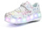 HUSKSWARE Rollschuhe,2 Rollen Skateboardschuhe,verstellbare multifunktionale Sportschuhe,USB-Lademodus, für Jungen und Mädchen, Weiß 39 EU.