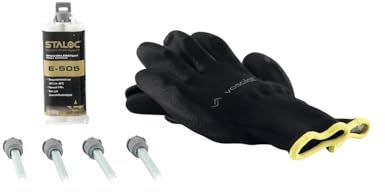 Staloc 2K Epoxidharz Kleber E-505 Set - Epoxy Kleber für Metall, Keramik, Glas und Holz, transparent 50ml + 4x Statikmischer