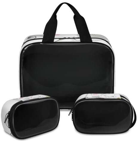 Kawaii Elefanten-Make-up-Tasche für Damen und Herren, Elefanten-Kosmetiktasche, Waschbeutel, Duschtasche, 3 Stück, Reise-Kulturartikel, Kosmetik-Organizer, farbe, XL, Kosmetiktasche