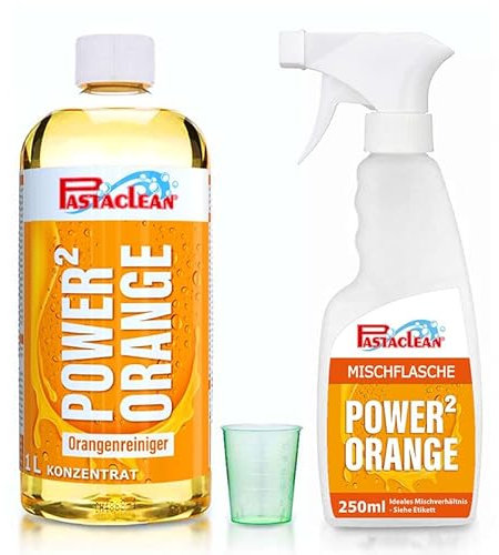 PASTACLEAN Power Orangenreiniger Konzentrat 1000 ml | Extra starker Allzweckreiniger & Fettlöser | Universalreiniger mit frischen Orangen-Duft | Made in Germany