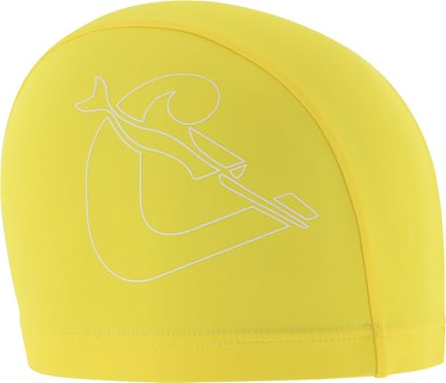 CRESSI TAGO Swim cap, Cuffia da Nuoto in Spandex Unisex Adulto, Giallo/Bianco, Taglia Unica
