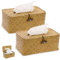 Seagrass Tissue Box, 2 Stück Kosmetiktücher Box, Taschentuchbox, Dekorativer Gewebter Papierhalter, Heimdekoration Tissue Boxen, für Bad, Küche, Büro Papierhandtuchspender, Karamellfarbe