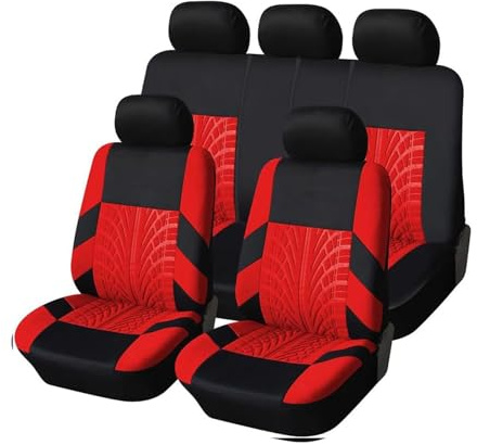 Autositzbezüge Sets FüR Opel Mokka B/Mokka-e MJ22 | Edition/Elegance 2021-2023 2024 2025, Sitzbezüge Vorne Hinten Schonbezüge Auto rutschfest Zubehör,G/Red