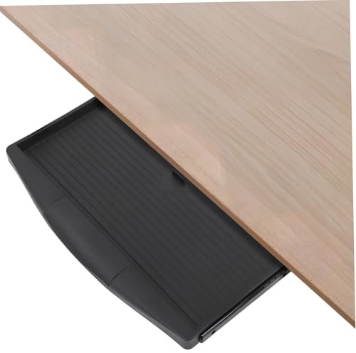 Didiseaon Under Desk Keyboard Tray: Keyboard Drawer under Desk Slide Out Aluminum Alloy Mouse Platform and Pen Holder for Office and Home Use
