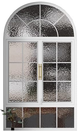 XILYZMO Iluminación Interior Arco Ventana Abatible Marco De Aluminio Montaje Empotrado Ventana De Cobertizo Vidrio Templado De 5 Mm Comedor Ventana Horizontal Cocina Dormitorio(80x120cm)