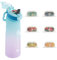 TNTGMG Wasserflasche,700ml Haltbare Trinkflasche mit Strohhalm und Riemen, 7 Kapseln mit Fruchtgeschmack, isolierte Sport-Wasserbecherflasche, auslaufsicherer Wasserbehälter für Fitnessstudio