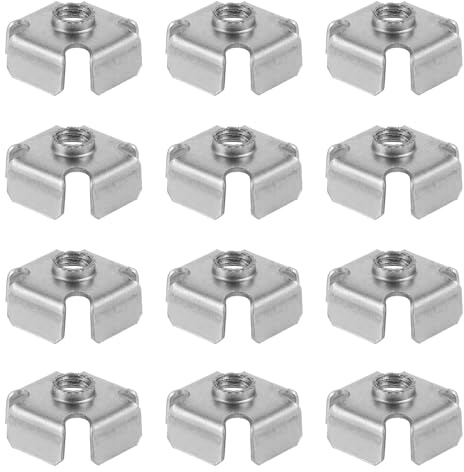 Vierkantrohr Muttern Einsätze aus Metall 50 Stück Silber | Sichere Befestigung, Einfache Montage und Demontage, für Tubing, Praktische Kleine Teile