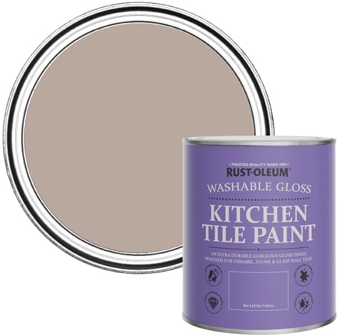 Rust-Oleum Water-Resistant Kitchen Tile Paint in Gloss Finish - Oatfield 750ml