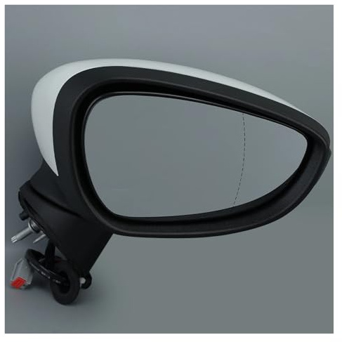 CMJAHU Adatto for Ford Fiesta 2008 2009 2010 2011 2012 Specchietto retrovisore laterale riscaldato pieghevole manuale bianco Accessori for auto Gruppo specchietto retrovisore(1pc right)