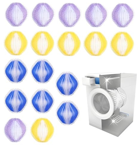 18 Pcs Pet Hair Remover Washing Machine Balls, Reusable Washing Machine Hair Catcher, Gentle Fabric-Friendly Collect Dog & Cat Hair for Daily Wash Bedding Clothes