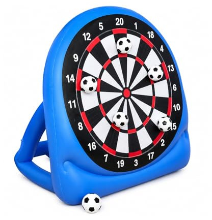 Azarton Aufblasbare Fußball-Dartscheibe XXL mit Haftbällen, riesige PVC Zielscheibe für Garten, Strand und Partys