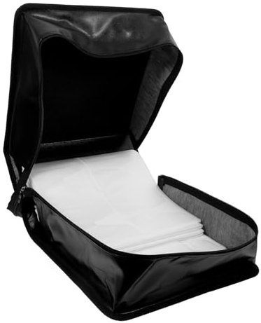 Abaodam 500 Capacity Pu Leather CD Case with Handle Large Organizer