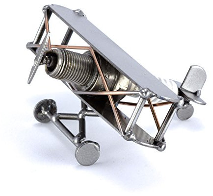 Steelman24 I Schraubenmännchen Flugzeug Mini Doppeldecker I Made in Germany I Handarbeit I Geschenkidee I Stahlfigur I Metallfigur I Metallmännchen