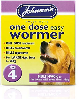 Johnson's One Dose Wormer for Dogs and Puppies, 6 - 80 kg