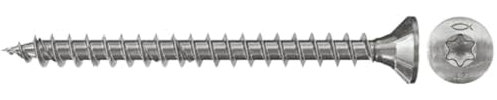 fischer Power-Fast FPF-ST 3, 5 x 25 A2F - Premium Spanplattenschrauben mit Senkkopf zum Befestigen von allg. Holzverbindungen, Vollgewinde, Nicht Rostender Stahl - 300 Stück - Art.-Nr. 657018