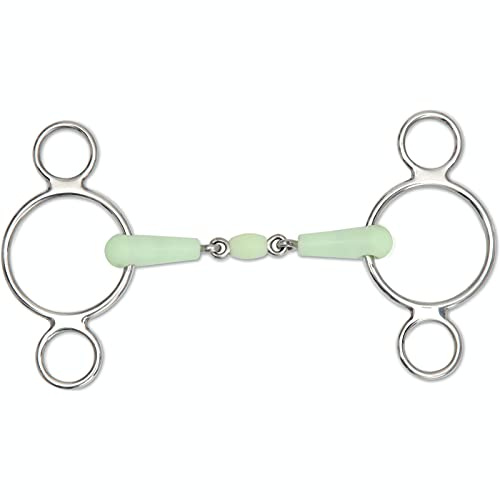 Shires Equikind Peanut Two Ring Gag Horse Bit - Gentle Synthetic Mouthpiece - Multiple Sizes 4.5