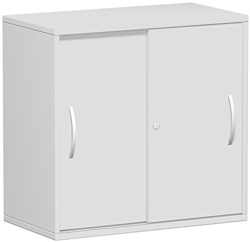 Gera Möbel Schranksystem Flex Schiebetürenschrank, Holzdekor, lichtgrau/lichtgrau, 80 x 42.5 x 79.8 cm