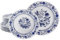 CreaTable, 17132, Serie Flora Zwiebelmuster, 12-teiliges Geschirrset, Tafelservice aus Porzellan, spülmaschinen- und mikrowellengeeignet, Made in Europe