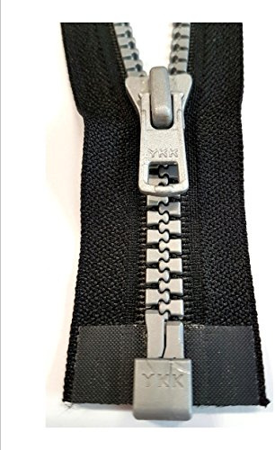 YKK Reißverschluss 1-Wege teilbar Vislon Krampe 8mm robust silberkette* 80cm schwarz