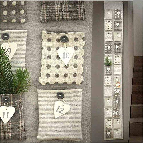 linoows Adventskalender, Wandkalender mit 24 großen Taschen, Filz-Kalender zum befüllen
