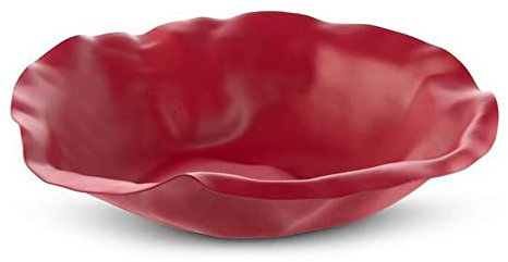 Alessi Sarrià rot, runder Korb aus Edelstahl 18/10 mit Rand, Kaltpresstechnik, 9.5 Liter, Schale