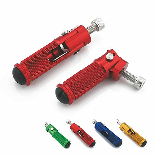 heinmo Universal-Motorrad Fußstütze Bike klappbar Fußrasten hinten Set Pedale Racing Shifter Schalthebel Fuß Peg Spitze Ersatz, unisex, rot