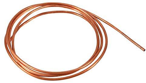 Tubo di rame morbido, 2 m, 4 mm x ID 3 mm, Turno Rame Filo Mestiere, per impianto idraulico di refrigerazione