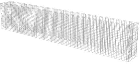 Tidyard Gabionen Hochbeet | Gabionenkörbe | befüllbare Steinkörbe | aus Stahl 540 x 50 x 100 cm (L x B x H), Silbern, Drahtkorb Blumentopf Gabione Pflanzenkorb