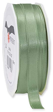 Präsent C.E. Pattberg Satin altgrün, 25 m Satinband zum Einpacken von Geschenken, 10 mm Breite, Geschenkband zum Dekorieren & Basteln, Dekoband, Anlass