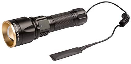 NUM'AXES - Lampe Torche à LED 3 Couleurs Rechargeable LMP1019 + 2 Interrupteurs - Puissance Max. : 1000 lumens - Distance d'Éclairage Max. : 400 m - 5 Modes de Fonctionnement
