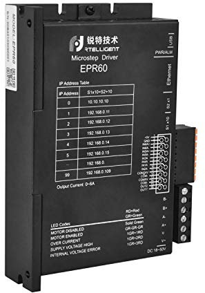 Rtelligent EPR60 Modbus Stepper-Treiber übernehmen das MODBUS/TCP-Protokoll Standard-Ethernet-Schnittstelle 24-50 VDC Spannung 6A Strom Motorcontroller für Produktionslinie / 3C-Elektrogeräte