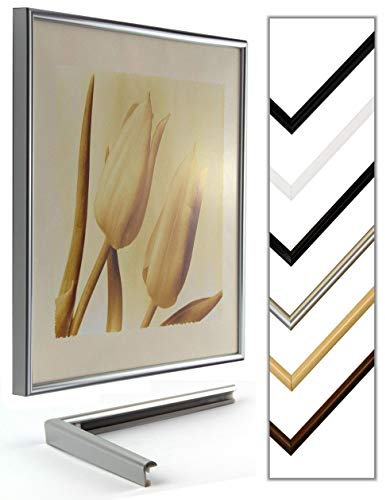 myposterframe Himalia 30 x 45 cm Bilderrahmen 45 x 30 cm Silber mit Kunstglas klar 1 mm