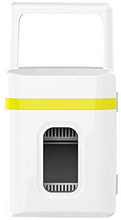 Mini Fridge 10L, Portable Car Fridge,12V/220V AC+DC Power,Compact, Portable and Quiet Cool Box,for Home, Bedroom, Car, Holiday, Food Drinks,Yellow