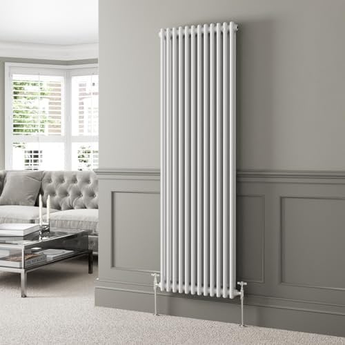 DuraTherm® 1800 x 560mm White Traditional Vertical Designer Radiator Double Column Colosseum Cast Iron Style Central Heating Panel Radiators Rad