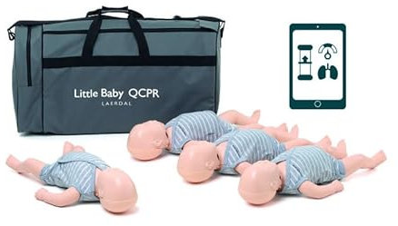 Little Baby QCPR Laerdal Realistische Baby Trainingspuppe für Eltern & Trainingskurse - 4er Set Kleinkind QCPR Trainingspuppe für Erste Hilfe Training - Realistische Anatomie, helle Hautfarbe
