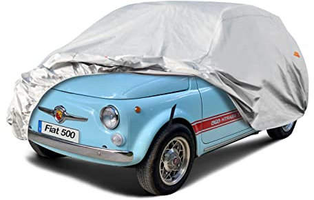 Kayme Autoabdeckung Wasserdicht Atmungsaktiv Passend für FIAT 500(1957-1976), Vollgarage Autoplane für Regen Sonne Staub Schutz, Auto Abdeckplane Faltgarage Abdeckung im Winter(3-7 Tage liefern)