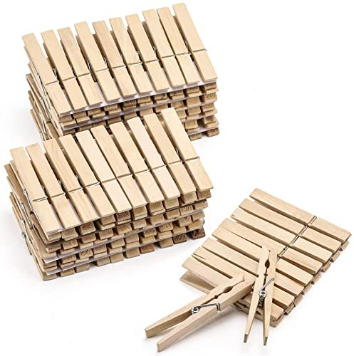 100 Stück Wäscheklammern aus Holz – 10,2 cm robuste Holz-Wäscheklammern zum Aufhängen von Kleidung, Outdoor-Clip, Basteln