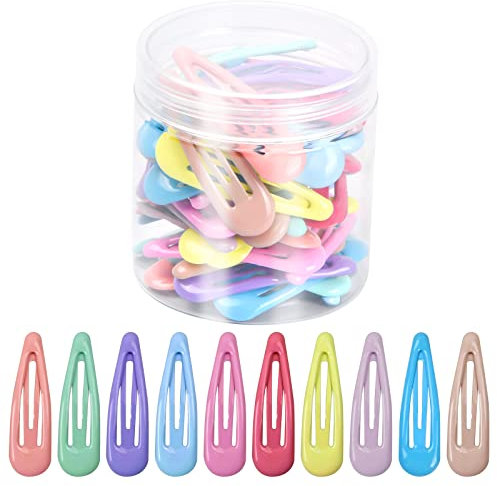 Pinsheng 60 Pezzi Mollette per Capelli Bambina, 5cm Mollette Bimba per Capelli in Metallo Fermagli per Capelli Colorati a Scatto Accessori Capelli Bambina Carino per Bambini Ragazz Donne(10 Colori)