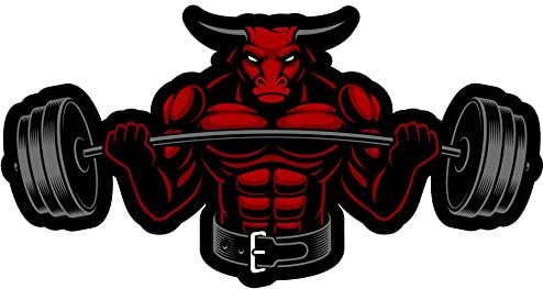 Samunshi Bodybuilding Stier Langhantel Aufkleber Autoaufkleber für Motorrad Fahrrad Roller oder Auto Sticker Kraftsport Pumpen Training (15x8cm Bodybuilding Stier Langhantel)