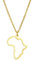 Karte Anhänger Halskette für Frauen Männer Edelstahl Personalisierte Minimalistische Ausgehöhlt Charme Afrika Karte Umriss Anhänger Halsketten Schmuck (Gold 3)