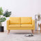 KOIECETA Sofa 2-Sitzer mit Rückenkissen Sitzkissen Zweisitzer Polstersofa Loungesofa Lounge Stoffsofa Sitzmöbel Wohnzimmer Stoff Holzrahmen Gelb