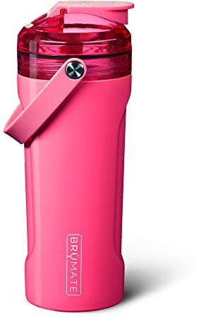 BrüMate MultiShaker | Auslaufsichere Isolierte Edelstahl-Shaker-Flasche | Protein-Shaker und Pre-Workout-Flasche für das Fitnessstudio | 740 ml (Neonpink)