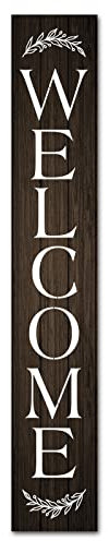 Geroclonup (20x120) CM Tall Welcome Signs Vertical for Front Porch Standing Hanging Large Wooden Welcome Sign for Front Door Home Decoration Classroom Door Farmhouse Decor Outdoor Indoor