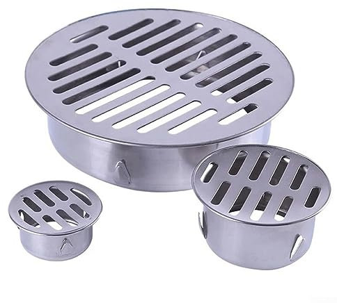 Feegow Ø110mm Bodenablauf, Edelstahl Balkon Entwässerung Dach Runde Boden Ablauf Abdeckung, Hohlbau, Silber