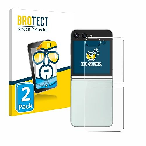 BROTECT Schutzfolie für Samsung Galaxy Z Flip 5 | (Rückseite) 2 Stück Transparenter Displayschutz Made in Germany Klare Displayschutz-Folie Clear Einfache Montage