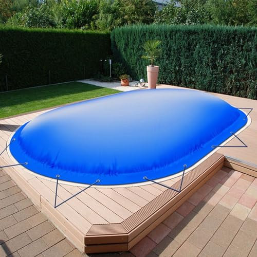 Aufblasbare Poolabdeckung Ovalpool 623 x 360 cm I Oval Pool 6,23 x 3,6 m I blau