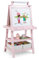 LIFEZEAL 3 in 1 Kindertafel, Staffelei Kinder mit Doppelseitiger Tafel, Standtafel mit 2 Ablageebenen, Whiteboard & Kreidtafel & Papierrolle, Maltafel mit 2 Aufbewahrungsboxen, Magnettisch (Rosa)